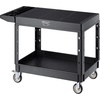 image:imageVEVOR Utility Cart 550 lbs Load Capacity 37 x 254inch Service Cart TwoShelf Heavy Duty Plastic Utility Cart with 360 Swivel Wheels 2 with Brakes Suitable for Warehouse Garage Cleaning550 LBSLarge
