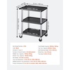 image:imageVEVOR Utility Cart 550 lbs Load Capacity 37 x 254inch Service Cart TwoShelf Heavy Duty Plastic Utility Cart with 360 Swivel Wheels 2 with Brakes Suitable for Warehouse Garage Cleaning300 LBS3 Tier