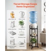 image:imageVEVOR Water Dispenser Stand 5 Gallon Water Jug Stand Heavy Duty Jug Rack Organizer with Detachable Storage Shelf Handle CrossShaped Stable Base for Kitchen Office Living Room Gym Black