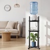 image:imageVEVOR Water Dispenser Stand 5 Gallon Water Jug Stand Heavy Duty Jug Rack Organizer with Detachable Storage Shelf Handle CrossShaped Stable Base for Kitchen Office Living Room Gym Black