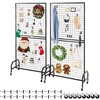 image:imageVEVOR 2 Packs Grid Wall Panels 29 x 59 ft Wire Grid Panels Display Rack Movable Art Display Shelf with Wheels and 10 Hooks Black Carbon Steel Gridwall for Craft Show Decor Storage Notice Board