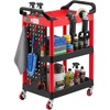 image:imageVEVOR 3 Tier Utility Cart on Wheels 300 LBS Rolling Tool Storage with Pegboards amp 360 Swivel Wheels 2 Brakes Heavy Duty Plastic Rolling Cart for Garage Warehouse amp Repair Shop3189 x 1673 x 3819 in
