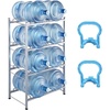 image:imageVEVOR 4 Tiers Water Jug Holder 5 Gallon Water Bottle Holder Double Row Water Bottle Rack for 8 Bottles Heavy Duty Water Jug Rack for Kitchen Office Living Room SilverSilvergray