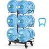 image:imageVEVOR 4 Tiers Water Jug Holder 5 Gallon Water Bottle Holder Double Row Water Bottle Rack for 8 Bottles Heavy Duty Water Jug Rack for Kitchen Office Living Room SilverBlack