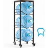 image:imageVEVOR 5 Gallon Water Jug Holder for 3 Bottles 4Tier 3 or 5 Gallon Water Bottle Holder with Top Shelf Handle Heavy Duty Jug Rack Organizer Detachable for Kitchen Home Office BlackBrown128 x 1299 x 3878 in