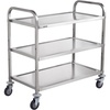 image:imageVEVOR Extra Large Utility Cart 3 Tier Rolling Cart with Adjustable Shelf Stainless Steel Kitchen Serving Cart with Swivel Casters Brake Wheels Metal Food Storage Service Trolley 37L x 20D x 37H