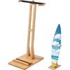 image:imageVEVOR Freestanding Bamboo Surfboard Rack Adjustable Display amp Storage Stand for Longboards and Shortboards Padded Surf Board Holder for Indoor Garage or Shop Use