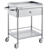 image:imageVEVOR Lab Serving Cart Utility Cart Stainless Steel Medical Cart with Two Drawers for lab Equipment Use Grade I Stainless Steel Utility Services 2 Shelves 2 DrawerCatering Cart