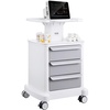image:imageVEVOR Medical Crash Cart Nursing Emergency Rolling Cart with 5 Drawers amp 4 Silent Wheels Adjust IV Pole Needle Disposal Holder Trash Bin O2 Holder Mobile Trolley for Hospital Clinic Lab SalonWhite  Gray