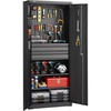image:imageVEVOR Metal Storage Cabinet 180 lbs Shelf Load Capacity 7087 Tall Garage Tool Storage Cabinet with 2 Locking Doors Adjustable Shelves 2 Drawers Pegboard for Garage Home Office Utility RoomImmovable2 door