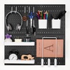 image:imageVEVOR Pegboard Combination Kit 11 x 11 Plastic Pegboard 4 Panels Peg Board Wall Organizer Kit with Accessories for Garage Tool Storage Kitchen Living Room Craft Room Office Bathroom Home Black