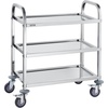 image:imageVEVOR Stainless Steel Cart 3 Layers Lab Utility Cart 220 lbs Weight Capacity Medical Cart with Lockable Universal Wheels for Lab Clinic Kitchen Salon