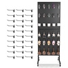 image:imageVEVOR Standing Pegboard Display 236 x 63 in Pegboard Display Stand with Swivel Casters and 30 Hooks Thickened ColdRolled Steel Peg Board Panel for Grocery Retail Store and Jewelry Shop BlackStandard Style