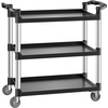 image:imageVEVOR Utility Cart 300 lbs Load Capacity 2Tier Utility Plastic Cart with 360 Swivel Wheels 2 with Brakes 244 x 161inch Food Service Cart for Warehouse Office Home Restaurant Kitchen3 Tier330LBS