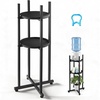 image:imageVEVOR Water Dispenser Stand 5 Gallon Water Jug Stand Heavy Duty Jug Rack Organizer with Detachable Storage Shelf Handle CrossShaped Stable Base for Kitchen Office Living Room Gym Black