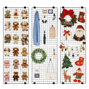 image:imageVEVOR 3 Packs Grid Wall Panels 2 x 6 ft Wire Grid Panels Display Rack WallMounted Art Display Shelf Black Carbon Steel Wall Hanging Gridwall for Craft Show Decoration Storage Notice Board