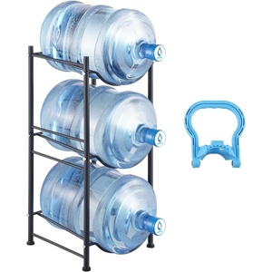 image:imageVEVOR 4 Tiers Water Jug Holder 5 Gallon Water Bottle Holder Double Row Water Bottle Rack for 8 Bottles Heavy Duty Water Jug Rack for Kitchen Office Living Room BlackBlack