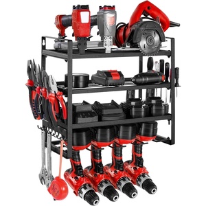 image:imageVEVOR Power Tool Organizer Wall Mount 4Layer Storage Rack with 4 Drill Holders Tools Holder and Storage Rack with Screwdriver Holder Garage Tool Organizer for Garage Workbench and Workshop4Layer 4 Drill