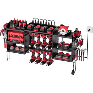 image:imageVEVOR Power Tool Organizer with Charging Station 3Layer Power Tool Battery Storage Rack with 558 ft Power Strip 8 Drill Holders amp 8 Outlets Garage Tool Organizer for Garage Workbench WorkshopEclectic