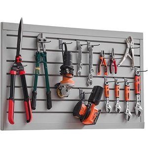 image:imageVEVOR Slat Wall Paneling 2 x 4 ft PVC Garage Slatwall with Modular Design Grey Slat Wall EasytoInstall Adjustable Slatwall Panel with Coupling Structure amp DIY Cutting Fits for Storage amp Display