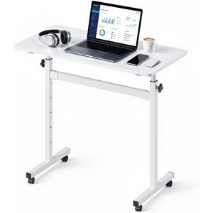 image:imageVEVOR Standing Desk Adjustable Height Mobile Stand Up Desk with Lockable Casters 32 x 16 in Small Computer Sit Stand Rolling Workstation with Hook 551 lbs Desktop Capacity for Home Office White