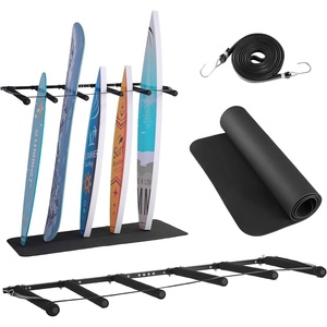 image:imageVEVOR Surfboard Wall Mount 5 Tiers Vertical Surfboard Rack for Storage and Display Adjustable Metal Board Stand Organizer with Sponge Pad Surf Board Holder for Snowboards Kiteboards Shortboard