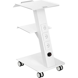 image:imageVEVOR Trolley Cart with Swivel Wheels 3Layer Mobile Esthetician Cart Steel Metal Rolling Tray for Lab Clinic Beauty and Salon 220 lbs Weight Capacity3Layer with Socket