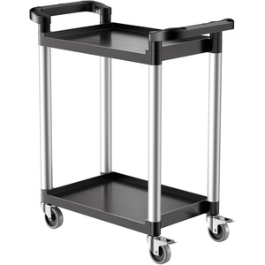 image:imageVEVOR Utility Cart 300 lbs Load Capacity 2Tier Utility Plastic Cart with 360 Swivel Wheels 2 with Brakes 244 x 161inch Food Service Cart for Warehouse Office Home Restaurant Kitchen2 Tier300LBS