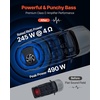 image:imageVEVOR 12 Powered Subwoofer with Builtin Amplifier 490W Peak Deep Bass Output Slim Enclosed Car Audio Subwoofer SpaceSaving Design Fits Truck SUV Trunk Complete Stereo System490W Peak