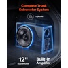 image:imageVEVOR 12 Powered Subwoofer with Builtin Amplifier 490W Peak Deep Bass Output Slim Enclosed Car Audio Subwoofer SpaceSaving Design Fits Truck SUV Trunk Complete Stereo System490W Peak
