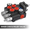 image:imageVEVOR 2 Spool Hydraulic Joystick Control Valve 11gpm Hydraulic Valve Hydraulic Directional Control Valve Double Acting Relief Valve Range Reach Up to 3600 PSI for Tractors Loaders Tanks Log Splitters