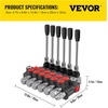 image:imageVEVOR Hydraulic Directional Control Valve 6 Spool Hydraulic Spool Valve 11 GPM Hydraulic Loader Valve 3600 PSI Directional Control Valve Hydraulic Valves and Controls for Tractors Loaders Tanks