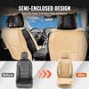 image:imageVEVOR Seat Covers Universal Car Seat Covers Full Set Seats Front and Rear Seat 13pcs Faux Leather Seat Cover Full Enclosed Design Detachable Headrest and Airbag Compatible for Most Car SUV TruckBeige