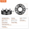 image:imageVEVOR Wheel Spacers 2 6x55 Wheel Adapters 6 Lug Forged Spacer 781 mm Bore Hubcentric M14 x15 Studs Spacers Fit for 19842018 Chevrolet GMC and Cadillac 4 PCS Black2