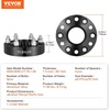 image:imageVEVOR Wheel Spacers 2 6x55 Wheel Adapters 6 Lug Forged Spacer 781 mm Bore Hubcentric M14 x15 Studs Spacers Fit for 19842018 Chevrolet GMC and Cadillac 4 PCS Black15