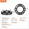 image:imageVEVOR Wheel Spacers 2 6x55 Wheel Adapters 6 Lug Forged Spacer 781 mm Bore Hubcentric M14 x15 Studs Spacers Fit for 19842018 Chevrolet GMC and Cadillac 4 PCS Black125