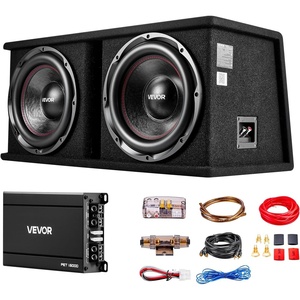 image:imageVEVOR 12 Powered Subwoofer with Builtin Amplifier 490W Peak Deep Bass Output Slim Enclosed Car Audio Subwoofer SpaceSaving Design Fits Truck SUV Trunk Complete Stereo System2400W Peak