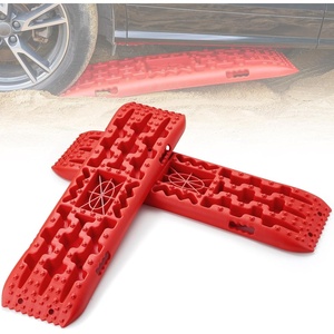 image:imageVEVOR 7 TON Traction Boards with TPR Material Recovery Boards for Offroad VehiclesCarsPickupsSUVsRVs Pair Tire Traction Mats on Snow Sand Mud and Loose Terrain Storage Bags Short BlackRED41