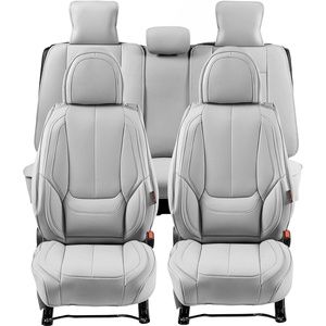 image:imageVEVOR Seat Covers Universal Car Seat Covers Full Set Seats Front and Rear Seat 13pcs Faux Leather Seat Cover Full Enclosed Design Detachable Headrest and Airbag Compatible for Most Car SUV TruckGray