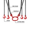 image:imageHappybuy 10FT Chain Sling 516 Inch X 10 FT Engine Lift Chain G80 Alloy Steel Engine Chain Hoist Lifts 3 Ton with 4 Leg Grab Hooks Used in Mining Machinery Ports Building10FT