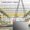 image:imageHappybuy 10FT Chain Sling 516 Inch X 10 FT Engine Lift Chain G80 Alloy Steel Engine Chain Hoist Lifts 3 Ton with 4 Leg Grab Hooks Used in Mining Machinery Ports Building10FT