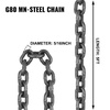 image:imageVEVOR Chain Sling 38inch x 5ft DoubleLeg Lifting Chains with Grab Hooks 4ton Capacity Lifting Slings G80 Alloy Steel DoubleLeg Slings516 Inch x 5 FT