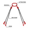image:imageVEVOR Chain Sling 38inch x 5ft DoubleLeg Lifting Chains with Grab Hooks 4ton Capacity Lifting Slings G80 Alloy Steel DoubleLeg Slings516 Inch x 5 FT