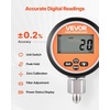 image:imageVEVOR Digital Hydraulic Pressure Gauge 010000 PSI 0700 Bar Hydraulic Pressure Sensor Manometer Tester with 14 inch NPT Base Entry for Excavator Construction Machinery Stainless Steel HousingOrange