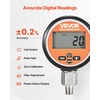 image:imageVEVOR Digital Hydraulic Pressure Gauge 010000 PSI 0700 Bar Hydraulic Pressure Sensor Manometer Tester with 14 inch NPT Base Entry for Excavator Construction Machinery Stainless Steel HousingOrange