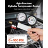 image:imageVEVOR Engine Cylinder Compression Tester Kit Pressure Gauge Range of 0100 PSI Automotive Leak Down Tester Kit with 4 Adapters 2 Metal Tubes Pressure Check amp Leakage Rate Test on Cars Motorcycles