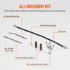 image:imageVEVOR Grease Gun 8000 PSI High Pressure Heavy Duty Pistol Grip Grease Gun Kit with 14 oz Capacity Includes 18Inch Flex Hose 1 Extension Rigid Pipe and 1 Sharp Type Nozzle for Automotive MarineCheckered