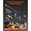 image:imageVEVOR Grease Gun 8000 PSI High Pressure Heavy Duty Pistol Grip Grease Gun Kit with 14 oz Capacity Includes 18Inch Flex Hose 1 Extension Rigid Pipe and 1 Sharp Type Nozzle for Automotive MarineGeometric