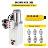 image:imageVEVOR Hydraulic Power Unit 6 Quart 6 Way Hydraulic Pump Double Acting Hydraulic Power Unit 12V DC Dump Trailer Car Remote with Plastic Oil Reservoir Plastic Double ActingDouble Acting