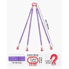 image:imageVEVOR Lifting Sling Straps with Hooks Polyester Bridle Sling 6600LB Capacity Four Leg 5Ft Heavy Duty Rigging Strap Thickened amp WearResistant Webbing Slings for Engines Cranes Hoists Truck4Leg 6600LBS